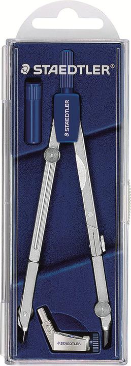 Actual product image Staedtler Precision compass Mars Basic, made of metal with telescopic extension bar, oblique tooth guide