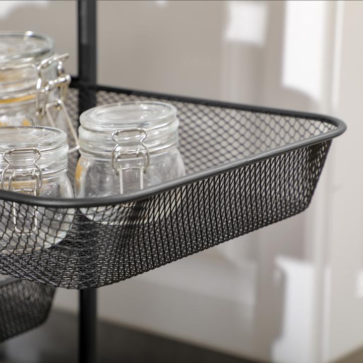Actual product image Homcom Trolley with 4 baskets and one shelf