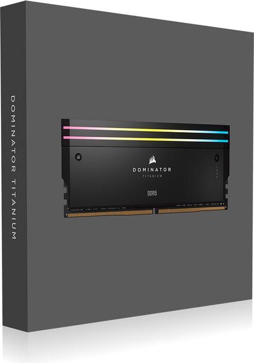 Produktbild Corsair DDR5, 6400MT/s 32GB 2x16GB DIMM, Unbuffered, 32-40-40-84, Std PMIC, XMP 3.0, DOMINATOR TITANIUM Blac (2 x 16GB, 6400 MHz, DDR5-RAM, DIMM)