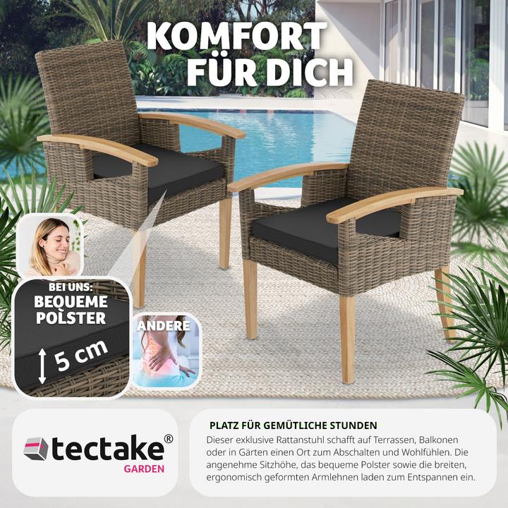 Image du produit tectake Chaise en rotin Rosarno
