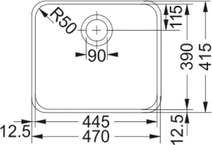 Produktbild Franke Edelstahlspüle Largo LAX 110-45 (Unterbauspüle, 41.50 cm, 47 cm)