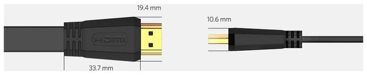 Image du produit Ugreen HDMI 2.0 bande plate 4K 1080p plaqué or (5 m, HDMI)