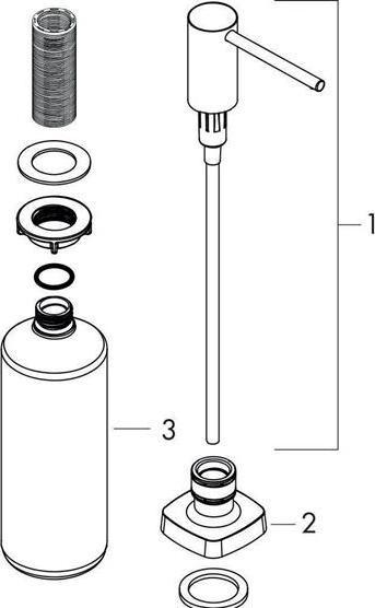 hansgrohe HG washing-up liquid/lotion dispenser A71 built-in version stainless steel look