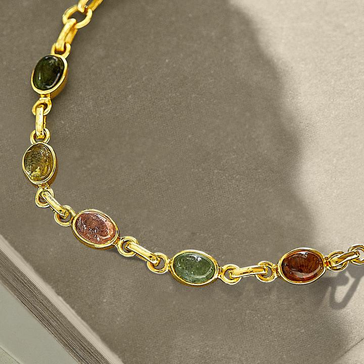 Produktbild Loberon Armband Leilan bunt (19 cm, 925er Sterlingsilber, Verzierung: Turmalin-Edelstein)