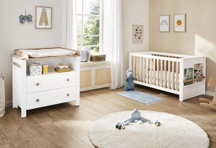 Pinolino Lova" wide children's room set, 2-piece. (Changing unit, Baby cot)