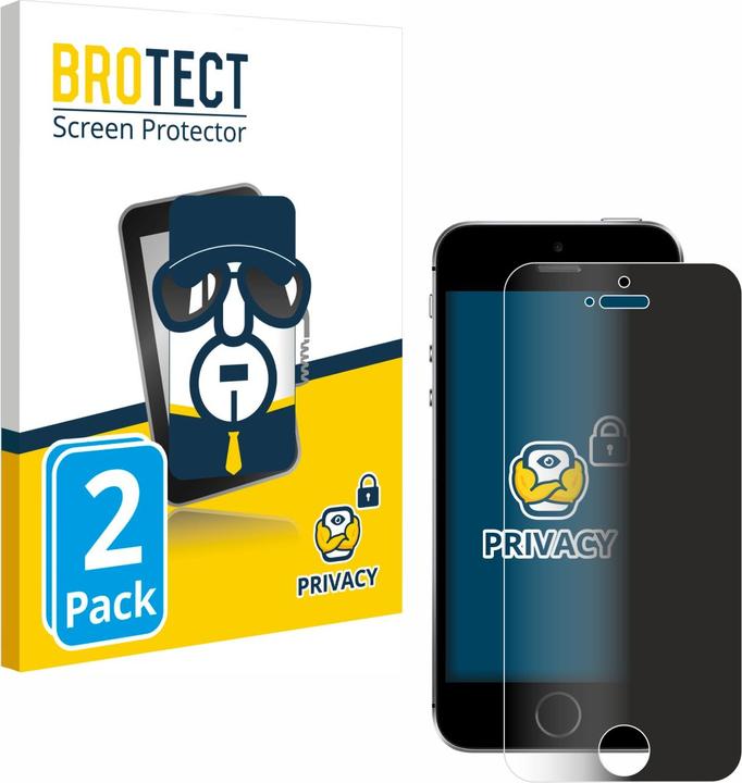 Image du produit BROTECT Film anti-regards Anti-Spy Privacy Film de protection contre la lumière bleue (2 pièce(s), Apple iPhone SE)