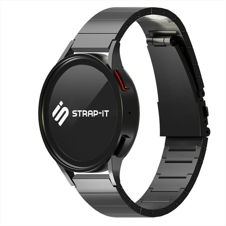Produktbild Strap-it Luxe titanium smartwatch bandje - geschikt voor Fossil Gen 5 / Gen 5e 44mm / Gen 6 44mm - zwart (Titan)