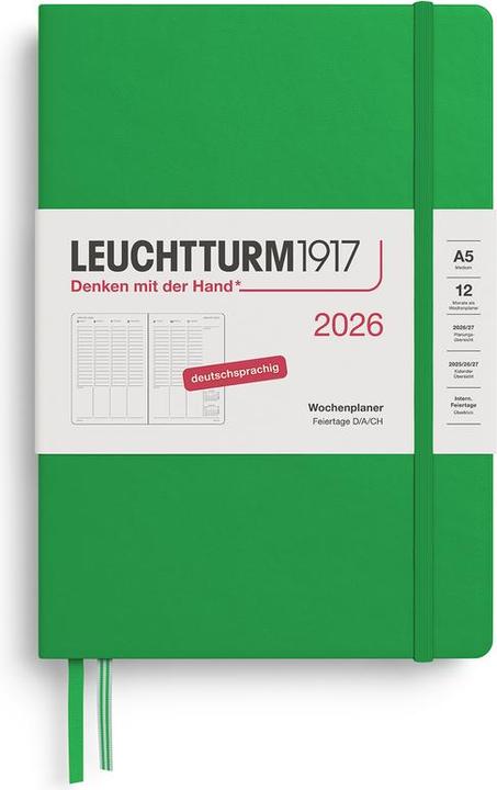 Produktbild WochenplanerMediumA5SpringLeaf2026 (15 x 21 cm, Deutsch)