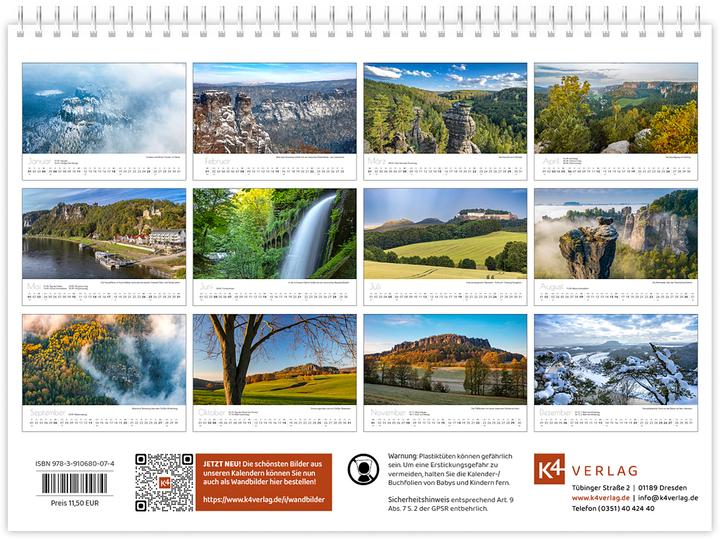 Actual product image Kalender Schsische Schweiz kompakt 2026 (21 x 15 cm, German)