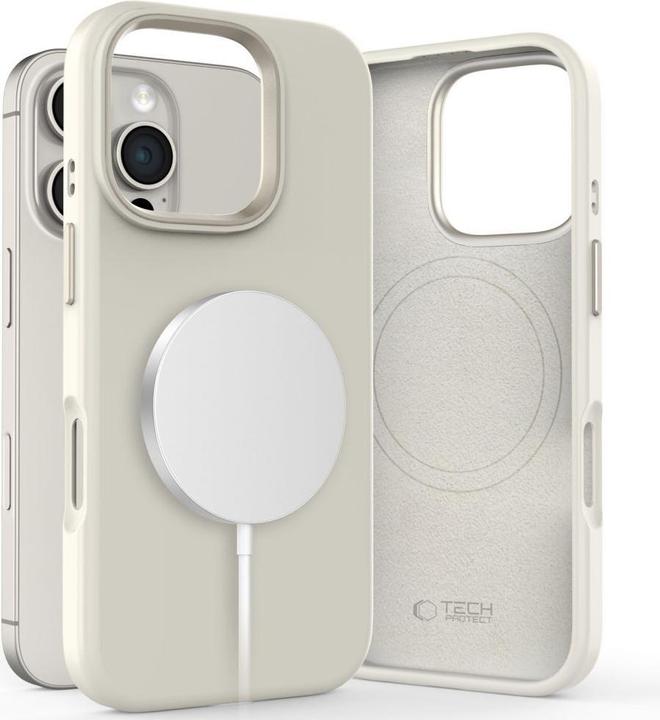 Produktbild Tech-Protect Silicone PU MagSafe Case for iPhone 16 Pro Max - Beige (Apple iPhone 16 Pro Max)