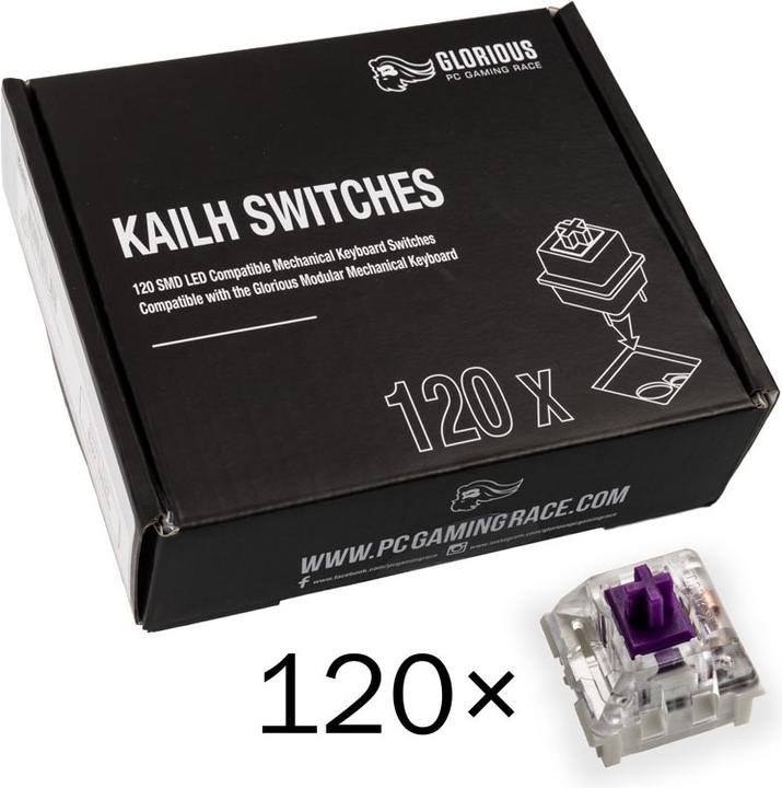Actual product image Glorious PC Gaming Race Kailh Pro Purple Switches (120 pieces)
