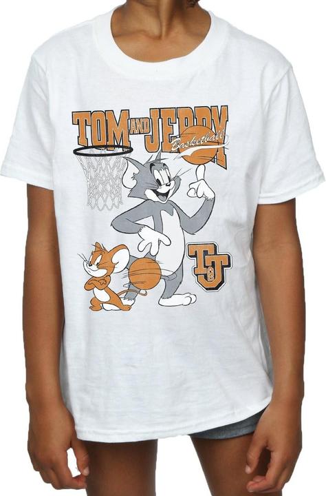 Actual product image Tom & Jerry Girls Spinning Basketball Cotton T-Shirt (152, 158)