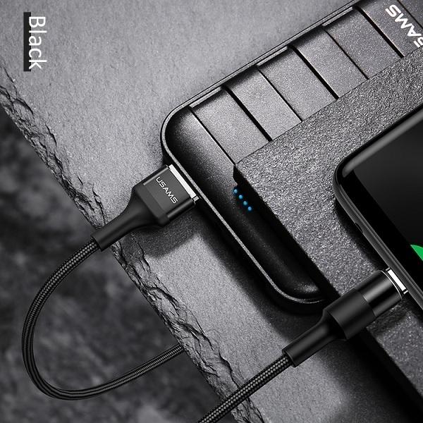 Immagine prodotto Usams US-SJ221 U5 Cavo intrecciato USB a spina rotonda per dati e caricatore da 2A 1,2 m Juodas (1.20 m, USB 2.0)