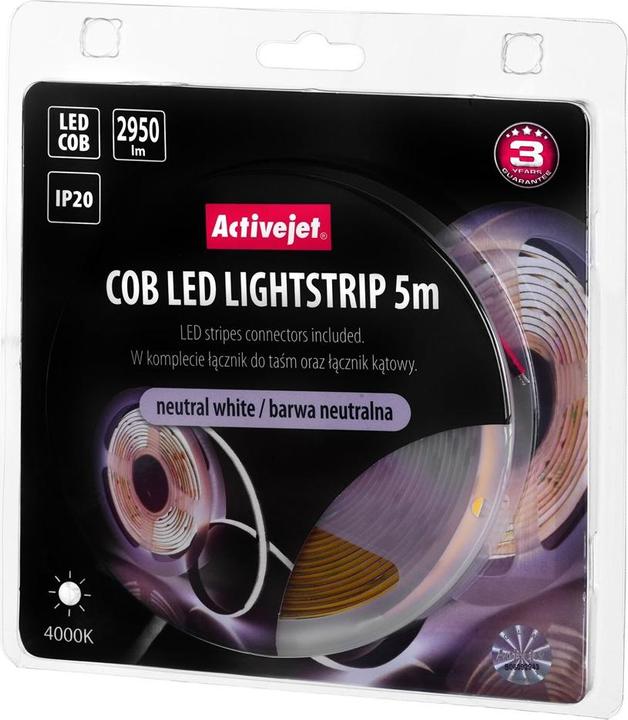 Image du produit Activejet AJE-COB neut LED Strip Lumière en bande universelle Indoor (Blanc neutre, 500 cm, Intérieur)