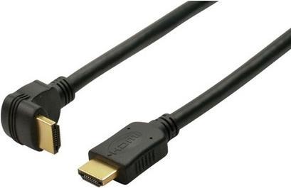 Tecline Cavo HDMI, angolato (versione 1), HDMI 1.3b, placcato in oro, 19 pin HDMI maschio/femmina, 2,0 m (2 m, HDMI)