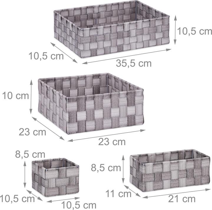 Actual product image Relaxdays 8pcs storage basket set (8 x, 35.5 x 26 x 10.5 cm)