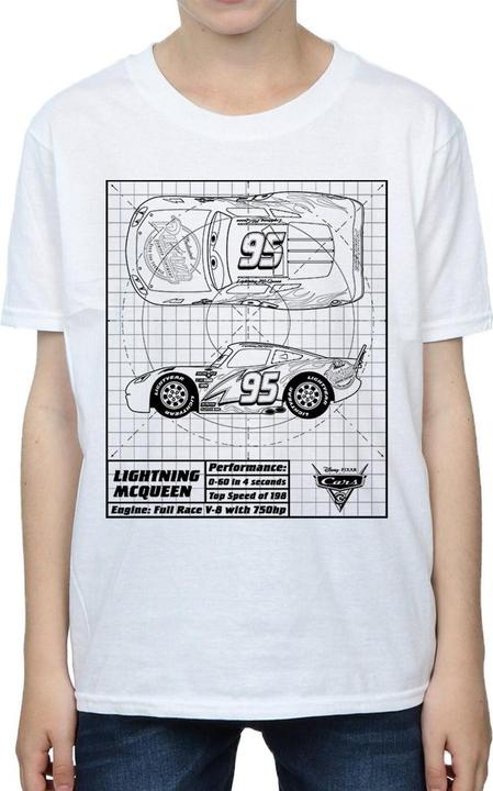 Immagine prodotto Disney Cars Lightning McQueen Blueprint Maglietta Ragazzi (140, 146)