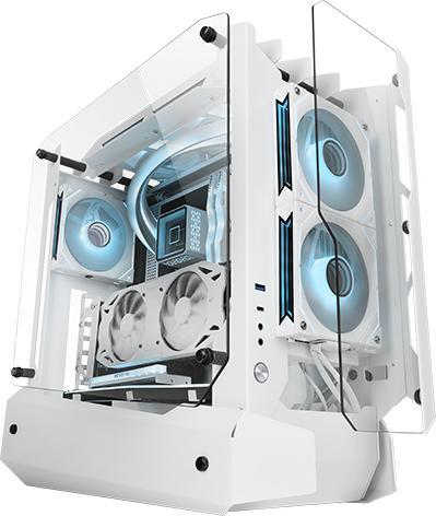 Image du produit Mars Gaming Boitier Moyen Tour Atx Mc-Edge RGB Avec Panneaux Vitrés (Blanc) (Mini-ITX, ATX)