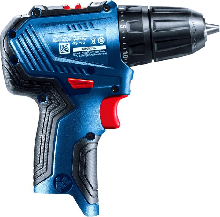 Produktbild Bosch Professional Bosch GSR 12V-30 Professional Akku Bohrschrauber 12 V 30 Nm Brushless + 2x Akku 6,0 Ah + Ladegerät (Akkubetrieb)
