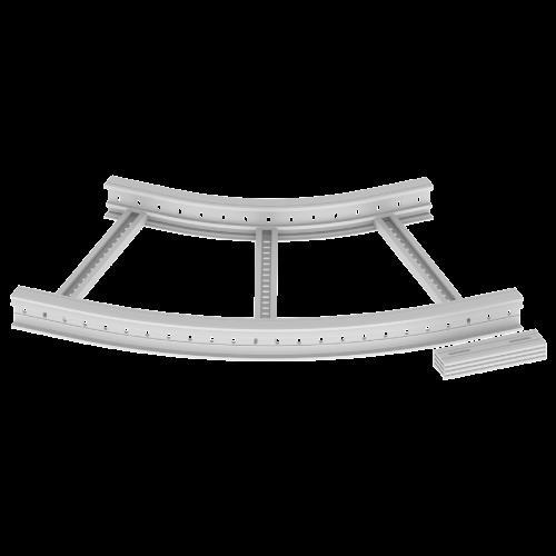 Actual product image Unex 67617-04 Flat bend 45° 85x600 R600 made of U23X RAL7035