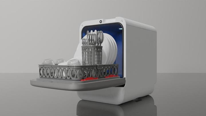 Image du produit Daan Tech Lave-vaisselle de table Bob blanc/argenté