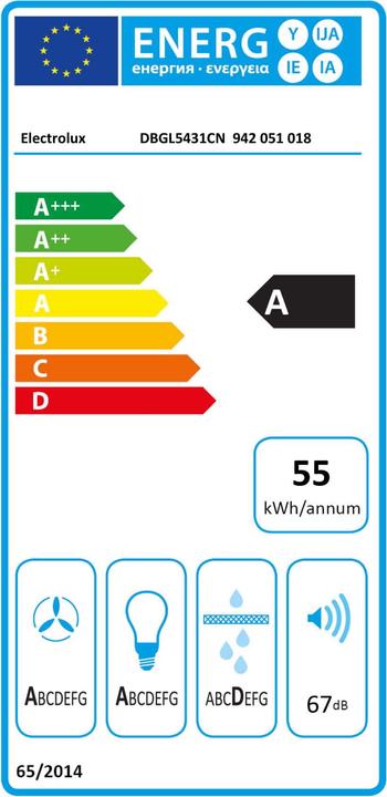 Energy Label Electrolux DBGL5431CN (Hut ventilator)