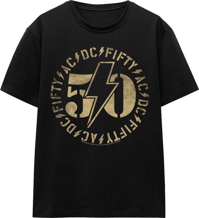 Actual product image AC/DC Unisex Adult 50 Logo T-Shirt (L)