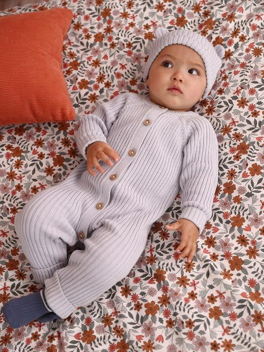Actual product image Vertbaudet Baby-Set: gerippter Strickoverall & Mütze mit Ohren (74)