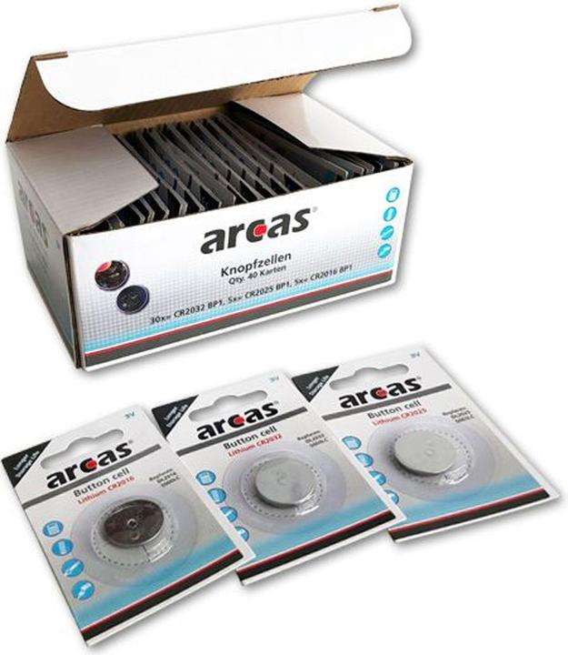 Arcas Vorteils-Set Lithium Batterien bestehend aus 30x CR2032, 5x CR2025, 5x CR2016 (40 Stk., CR2032)