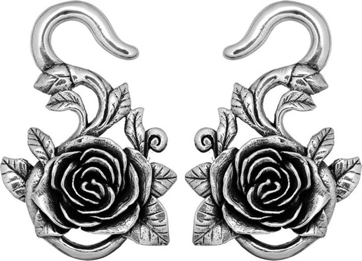 Star Piercing Ohrgewicht Haken silber Rose (2stk) (Messing)