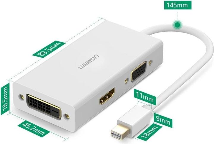 Actual product image Ugreen Mini Display Port to HDMI, VGA and DVI Adapter (Mini DP, DVI)