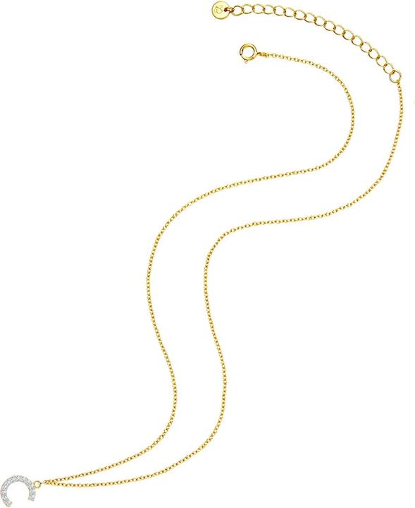 Immagine prodotto Glanzstücke München Lettera C da donna in argento sterling con zirconi in oro giallo 45,0 cm di catena base + 5,0 cm di (Argento, 40 - 45 cm)