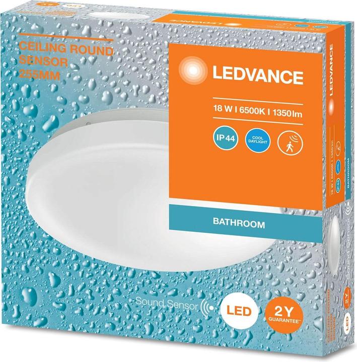 Produktbild Ledvance CEILING ROUND Deckenleuchte rund Sensor 255 18W 865 IP44 (1350 lm)