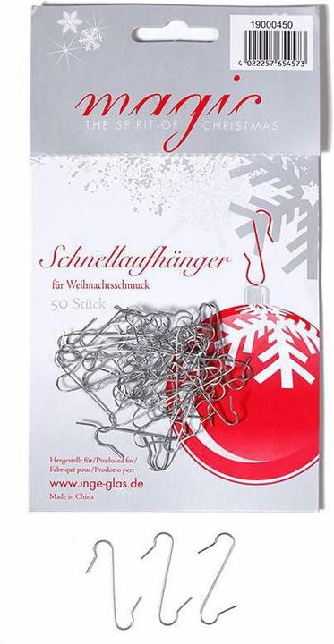 Image du produit Inge’s Glas Christmas Decor Crochet en S 50 pièces, argent (50 -pièce)