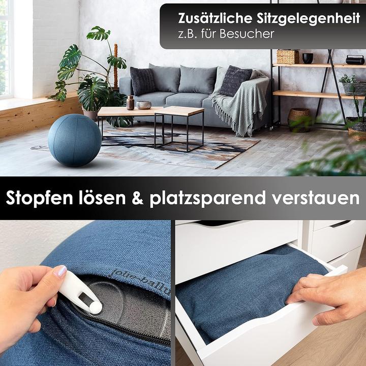 Image du produit Jolie-Balluu Ergonomischer Sitzball für Büro mit Stoffbezug (65 cm)