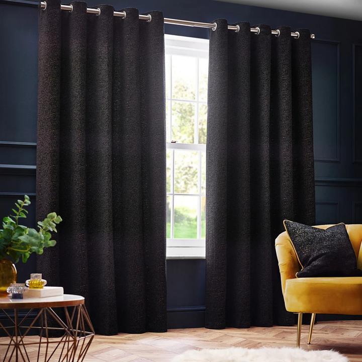 Actual product image New Galaxy Chenille Eyelet Curtains (117 x 137 cm)