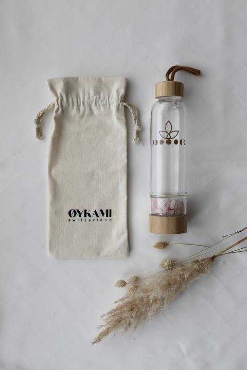 Produktbild Oykami Wasserflasche mit Edelsteinen - Rosenquarz