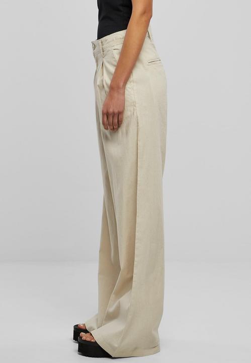 Actual product image Urban Classics Ladies High Linen Mixed Wide Leg Pants (32)