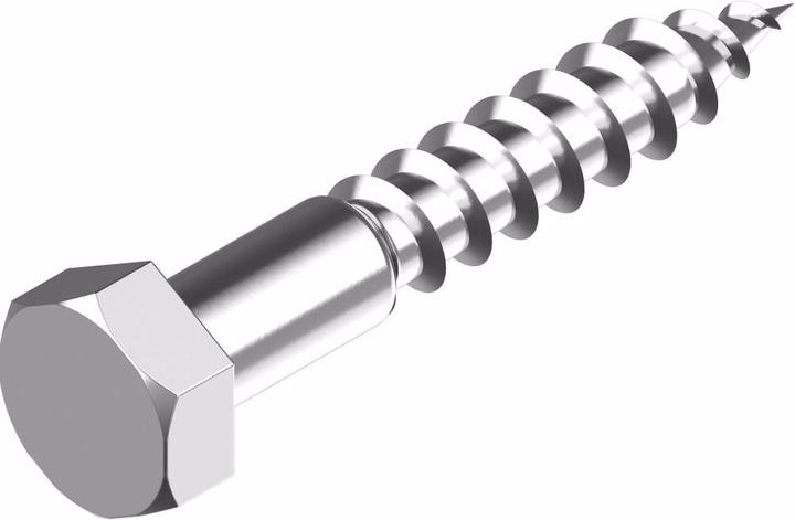 Image du produit Wasi Vis à bois à tête hexagonale DIN 571 - Acier inoxydable A2 6x 60 (100 Vis par pièce)