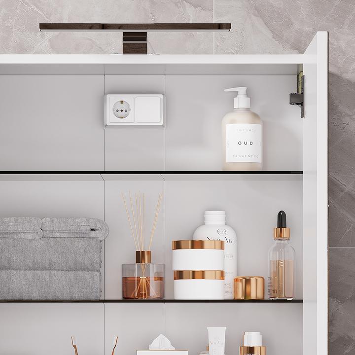 Image du produit Vichy Badspiegelschrank Lavio, Weiss, 60 x 60 cm mit LED-Beleuchtung (60 x 60 x 20 cm)