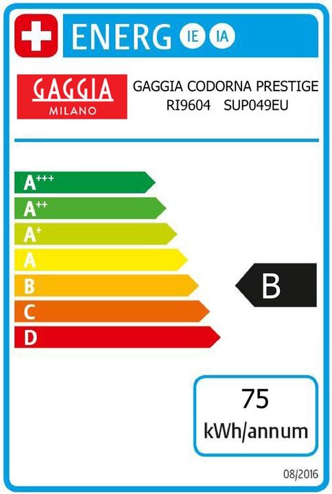 Energie-Label Gaggia Cadorna Prestige