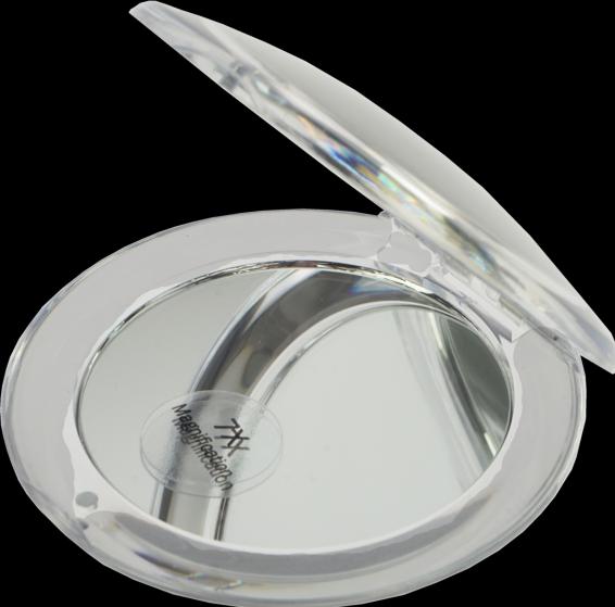 Actual product image Acrylic/silver pocket mirror with 7x magnification, Ø 8.5 cm