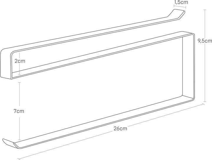 Actual product image Yamazaki TOWER under-shelf kitchen roll holder