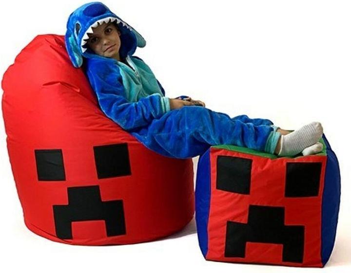 Actual product image Go Gift Minecraft rod XXL 110 x 90 cm Sako taske puf