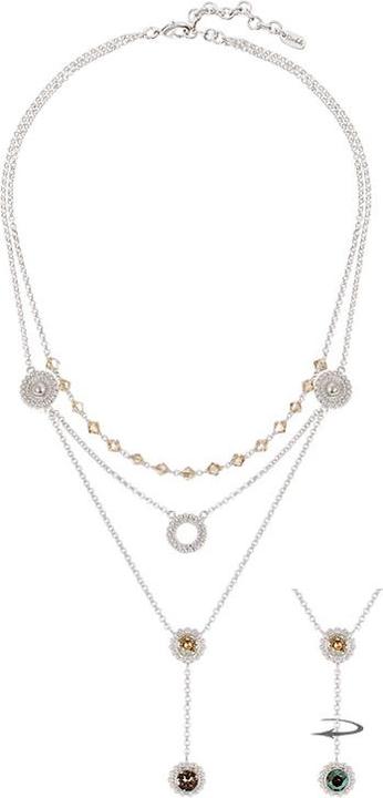 Immagine prodotto Steinkult Collana "Sheila" a 3 pieghe (Ottone placcato argento, Vetro (di orologio))