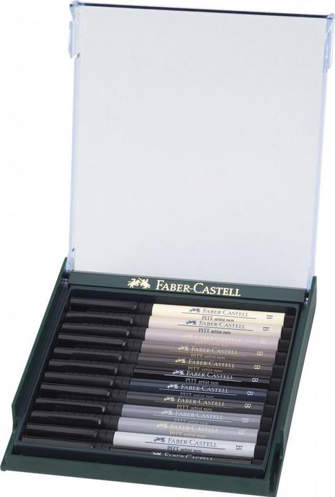 Immagine prodotto Faber-Castell Set di inchiostri da disegno pigmentati (Grigio, 12 x)