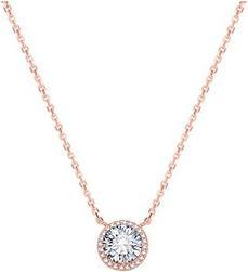 Beneto Pink gold plated silver necklace with crystals AGS1135 / 47-ROSE (L)