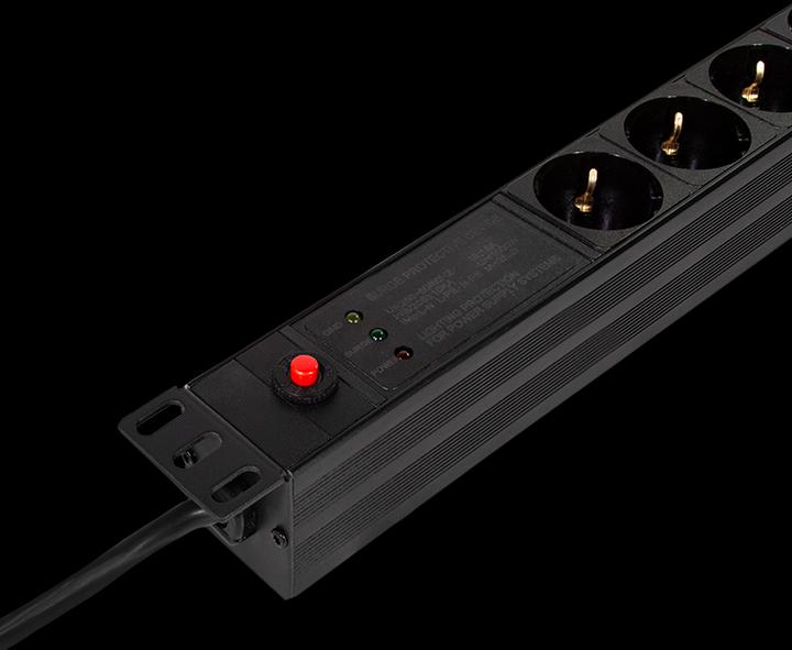 Produktbild LogiLink 19" Steckdosenleiste 7-fach, mit Netzfilter u. Überlastschutz (7 x, CEE 7/7, 2 m)