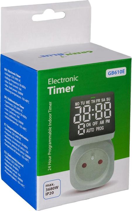 Actual product image Greenblue digitale Zeitschaltuhr max. Belastung 16A IP20 GB610 E