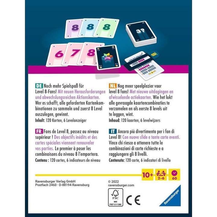 Actual product image Ravensburger Level 8 Master Card Game (Italian, German, Dutch, French)